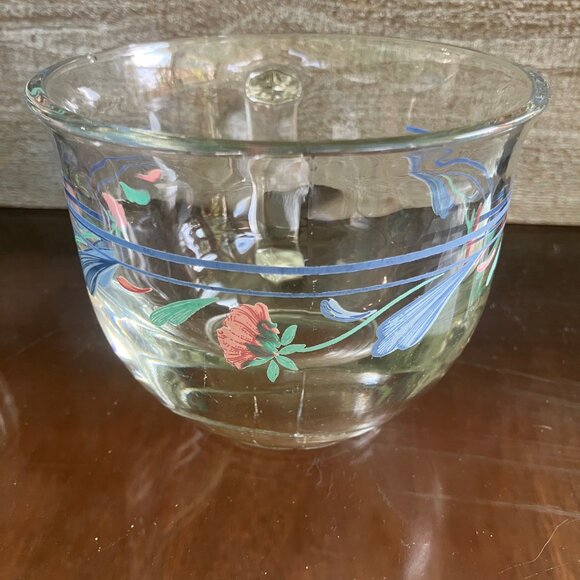 4 Lenox clear Poppie soup mugs